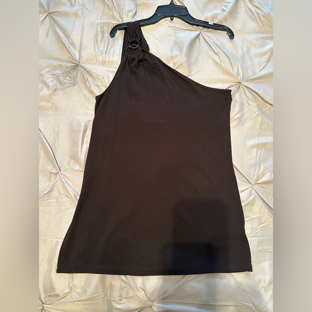 Black one shoulder top